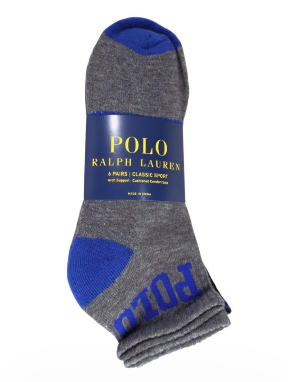 Polo Ralph Lauren Classic Sport Multi-Color Quarter Cut Socks 6-Pack